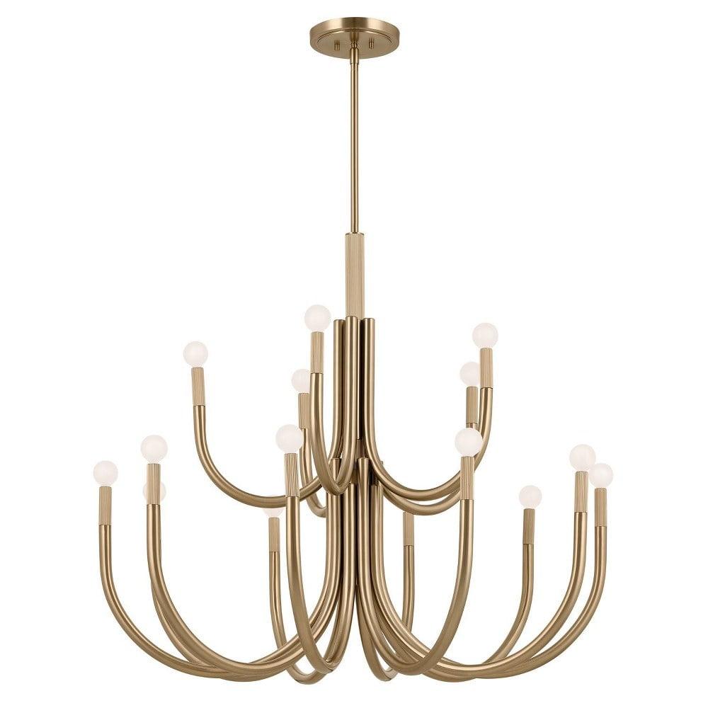 Champagne Bronze 15-Light Candle Style Chandelier