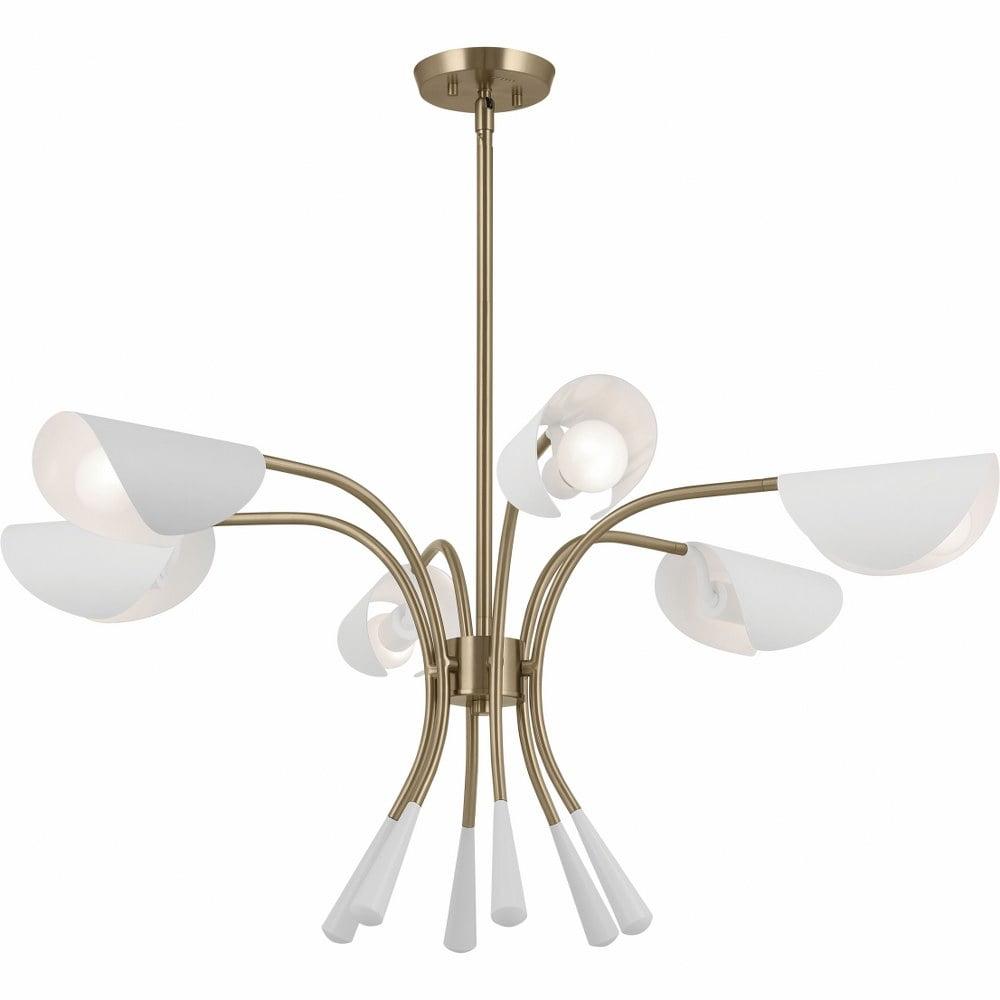 Kichler Lighting Arcus 6 - Light Chandelier in  Champagne Bronze/White