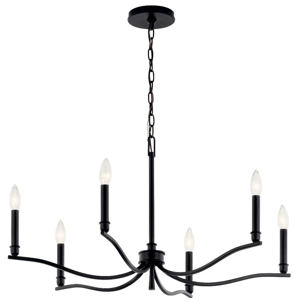 Kichler 52695 Malene 6 Light 32" Wide Taper Candle Style Chandelier - Black