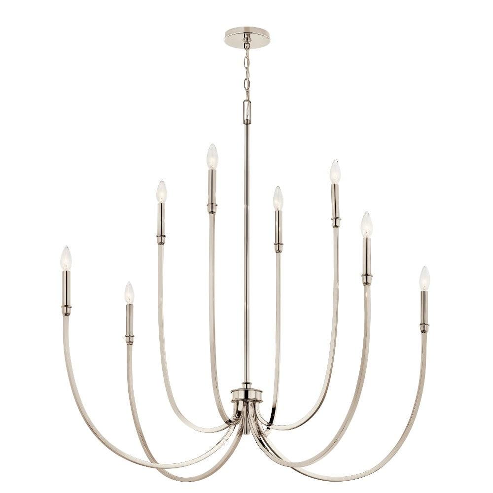 Polished Nickel 8-Light Taper Candle Style Chandelier