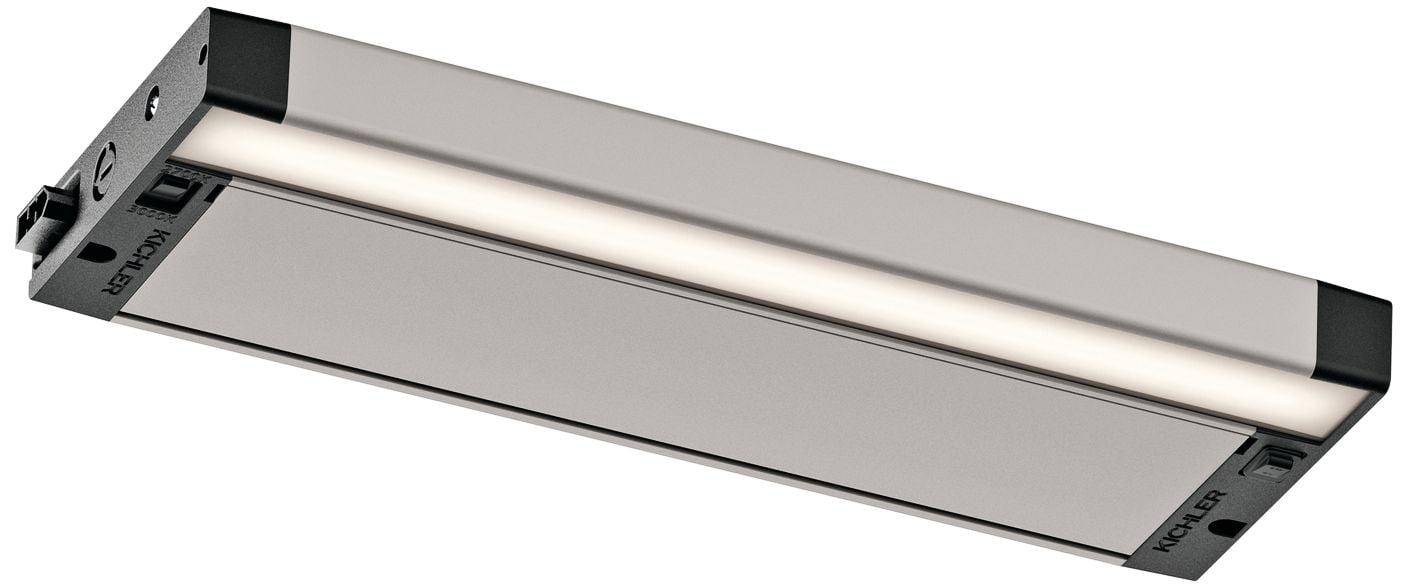 Polished Nickel 12" LED Under Cabinet Light with Dimmable White Shade