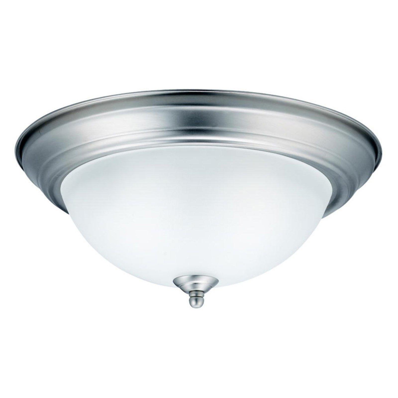 Transitional 13'' Black and Brushed Nickel 2-Light Flush Mount Ceiling Fixture