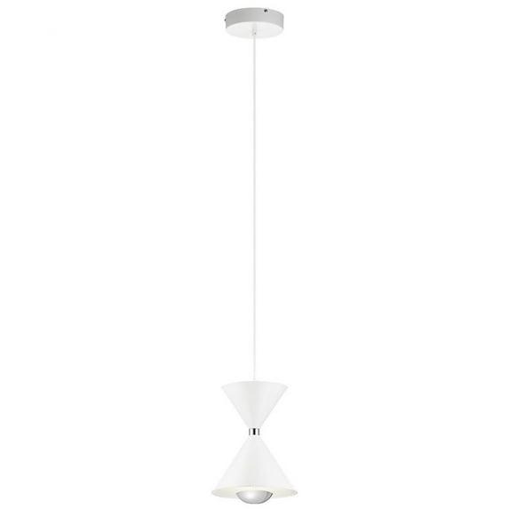Kordan 8"W 1-Light LED Matte White  Metal Hourglass Mini Pendant Light Fixture by Kichler
