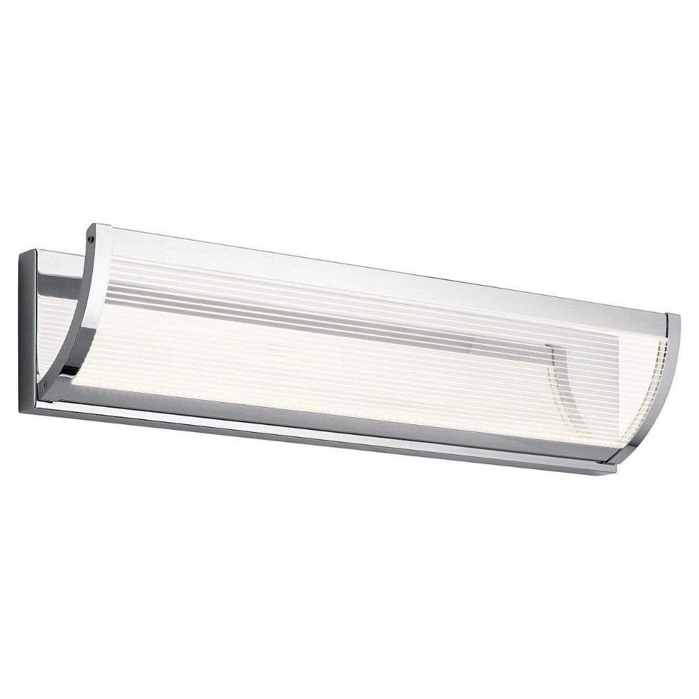 Roone 24" Chrome Linear LED Vanity Light with Ribbed Acrylic Shade