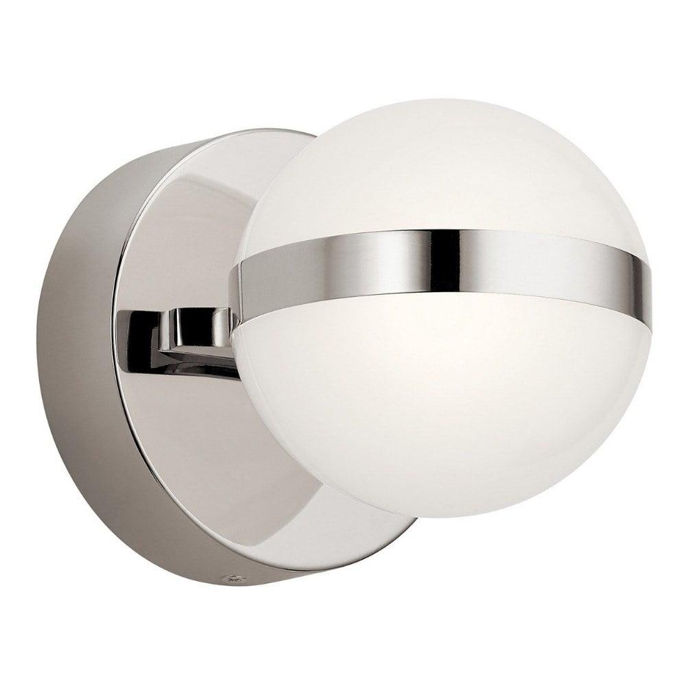 Polished Nickel 1-Light LED Dimmable Sconce with White Acrylic Shade