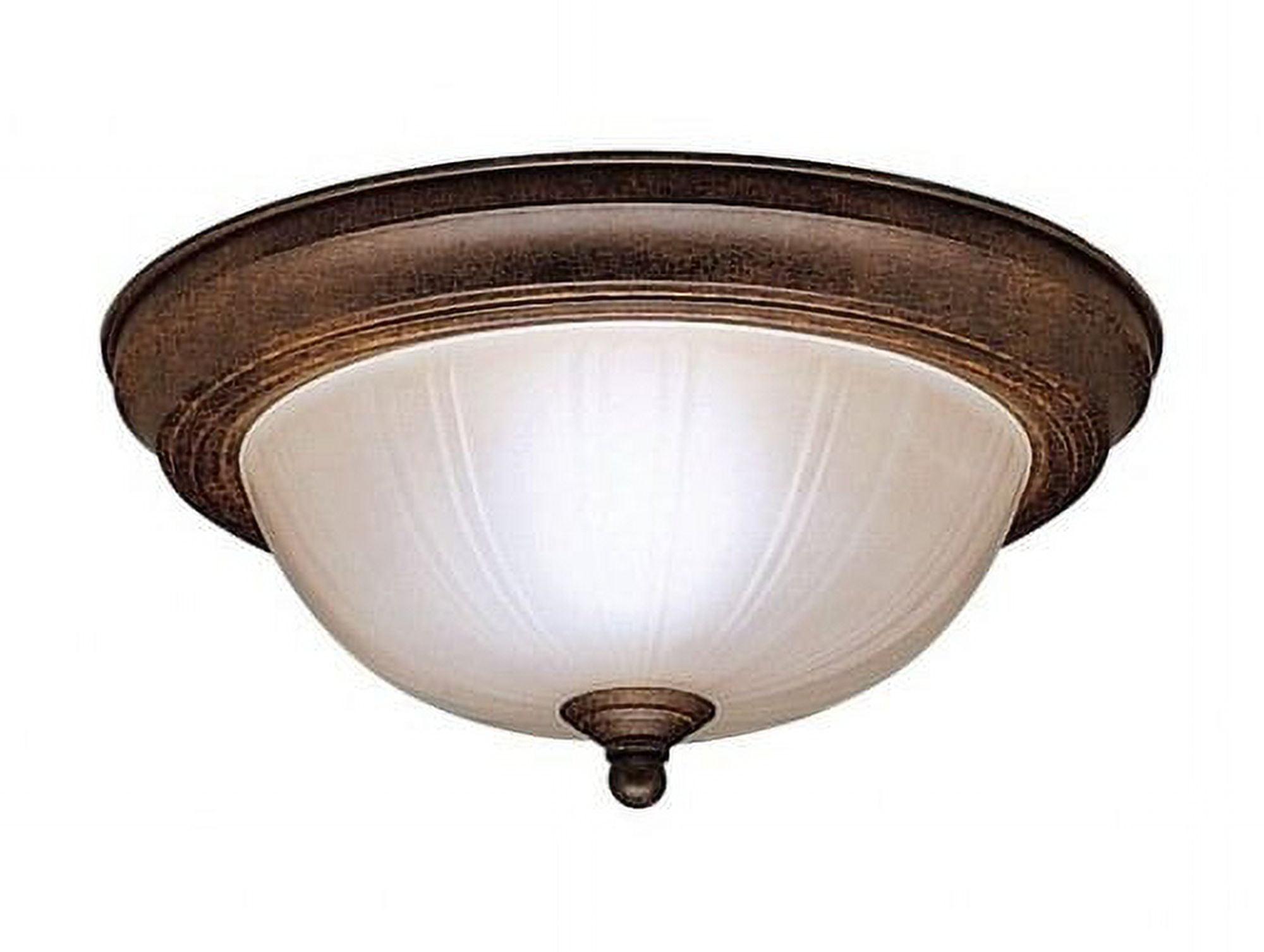 Tannery Bronze 11.5" Flush Mount Ceiling Light with Glass Shade