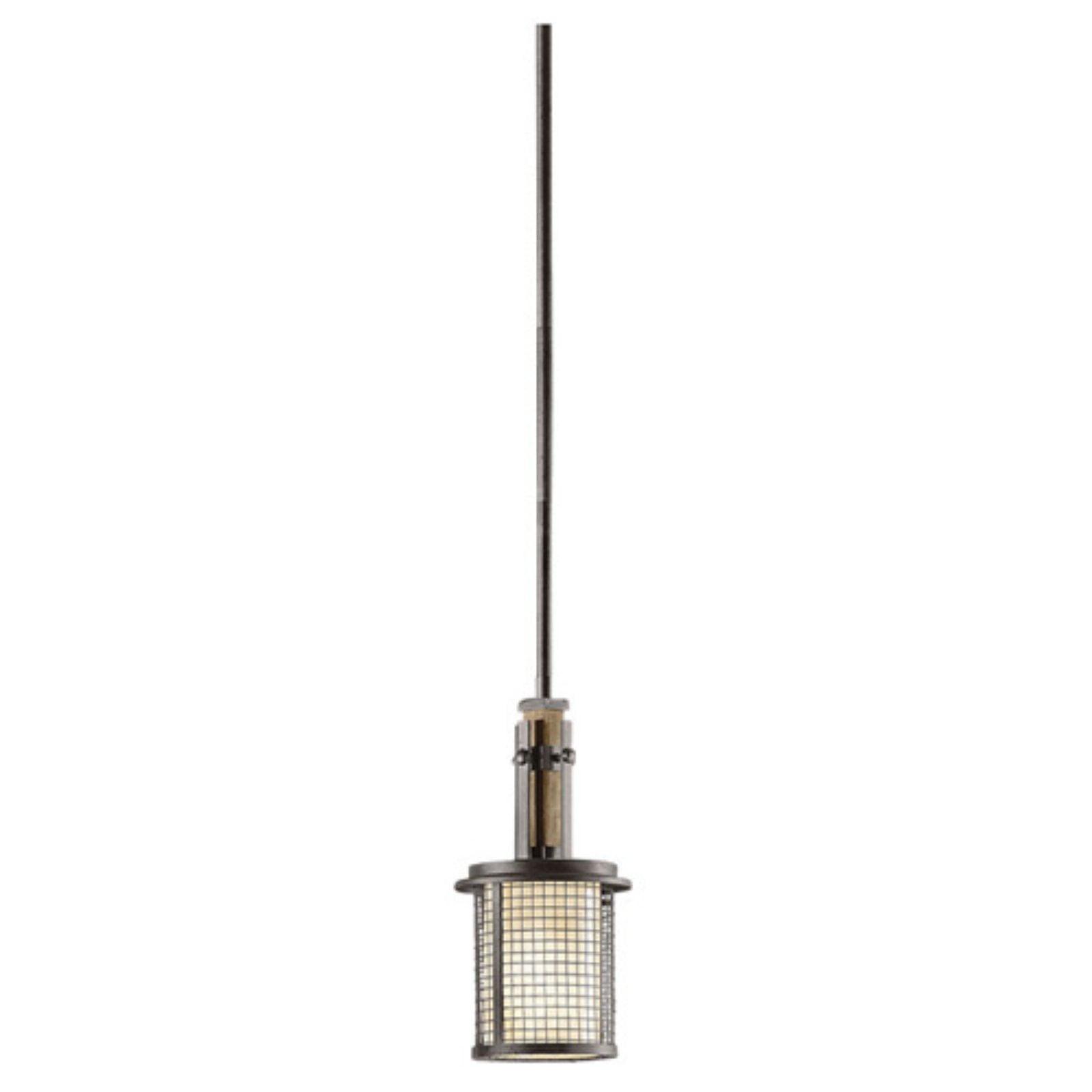 Anvil Iron Mini Pendant with Frosted Glass Shade