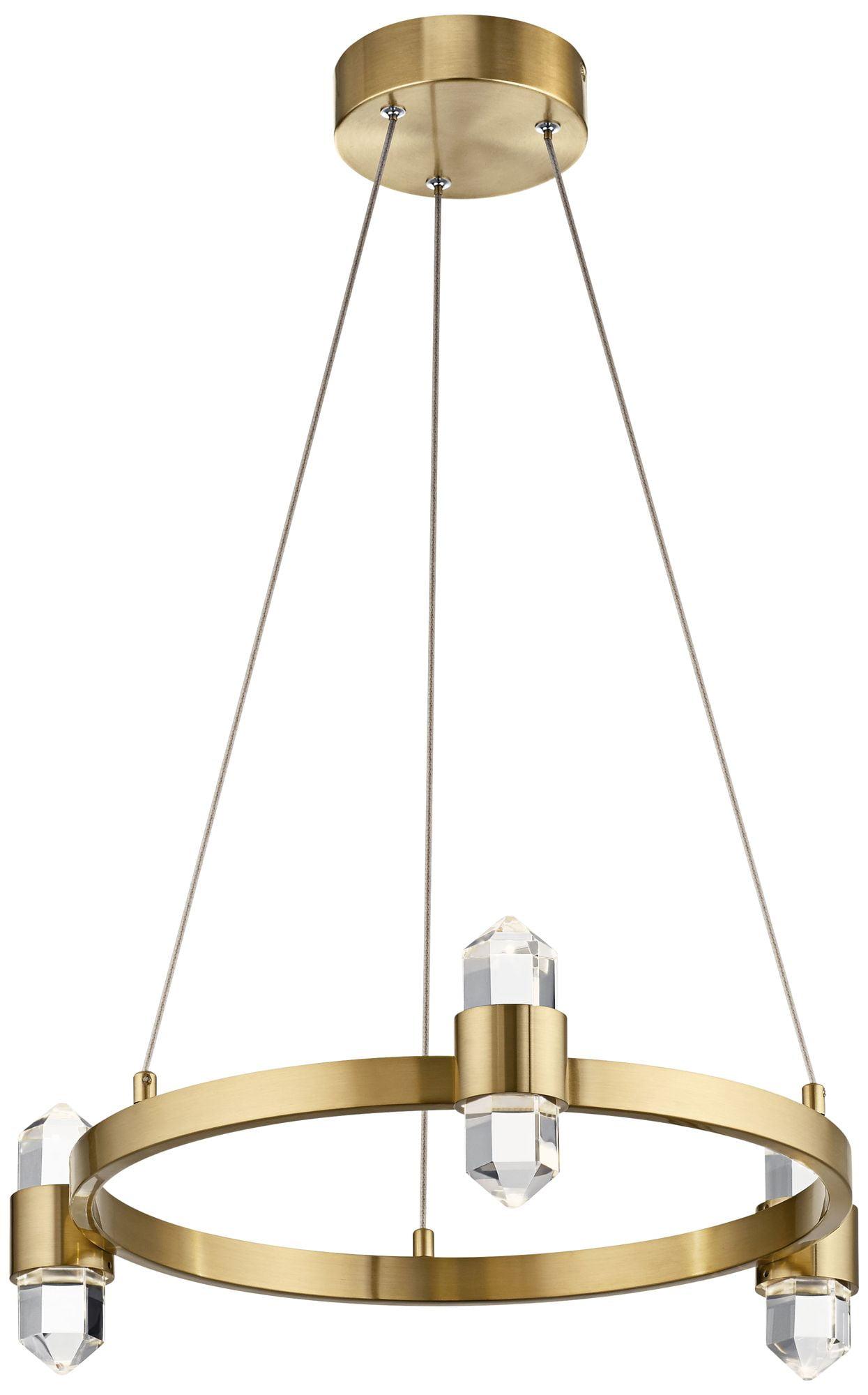 Champagne Gold Optical Crystal 6-Light LED Chandelier