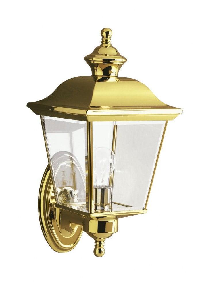 Classic Brass Pyramid Lantern Wall Light in Polished Antique Finish