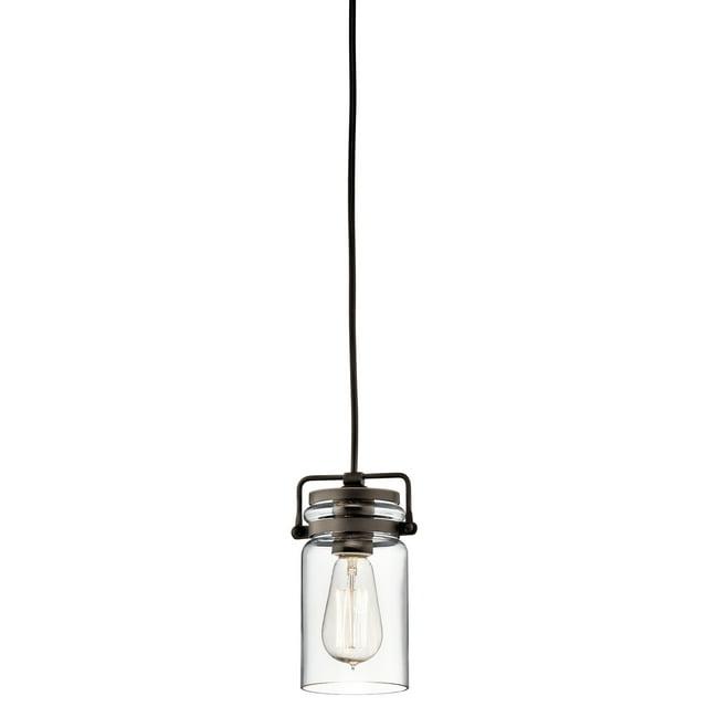 Kichler Brinley Vintage 1 Light Olde Bronze Mini Pendant Light with Clear Glass
