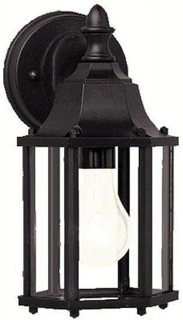 Black Traditional Outdoor Wall Lantern with Clear Glass