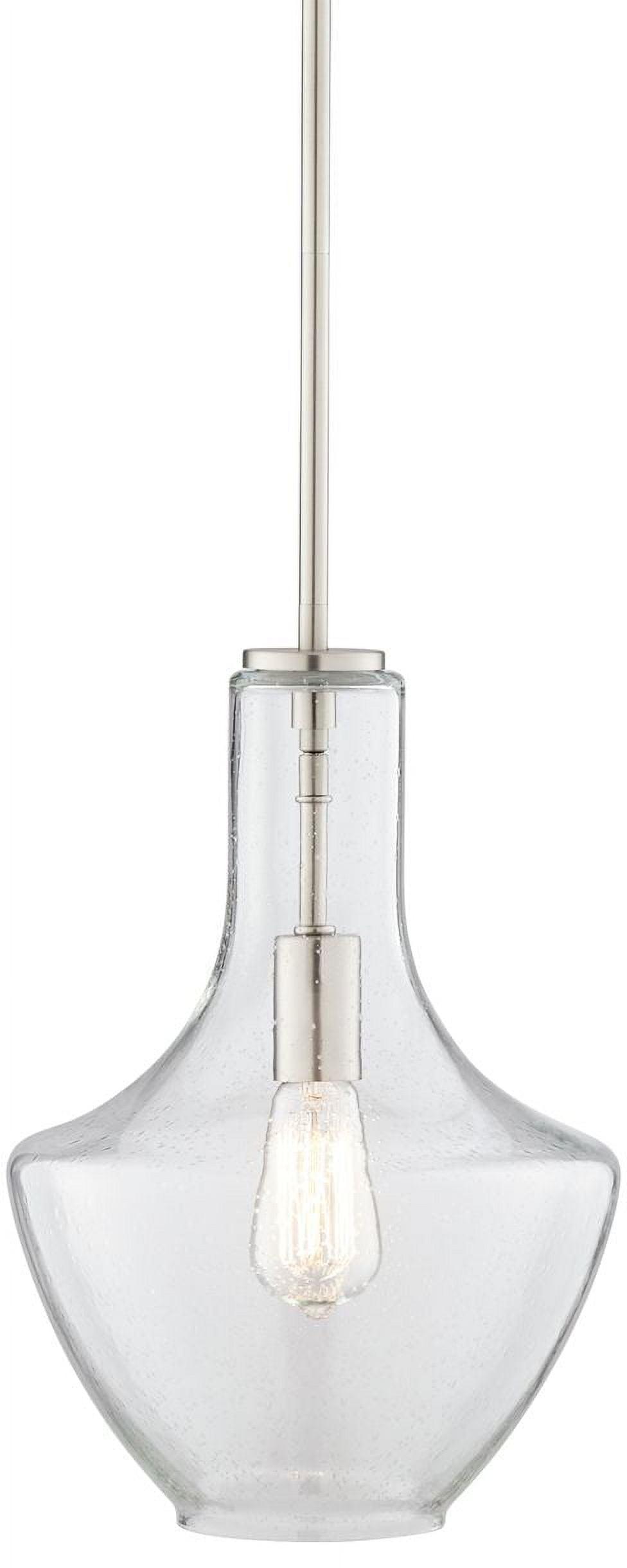 Everly 15.25" 1 Light Bell Pendant Clear Glass Chrome