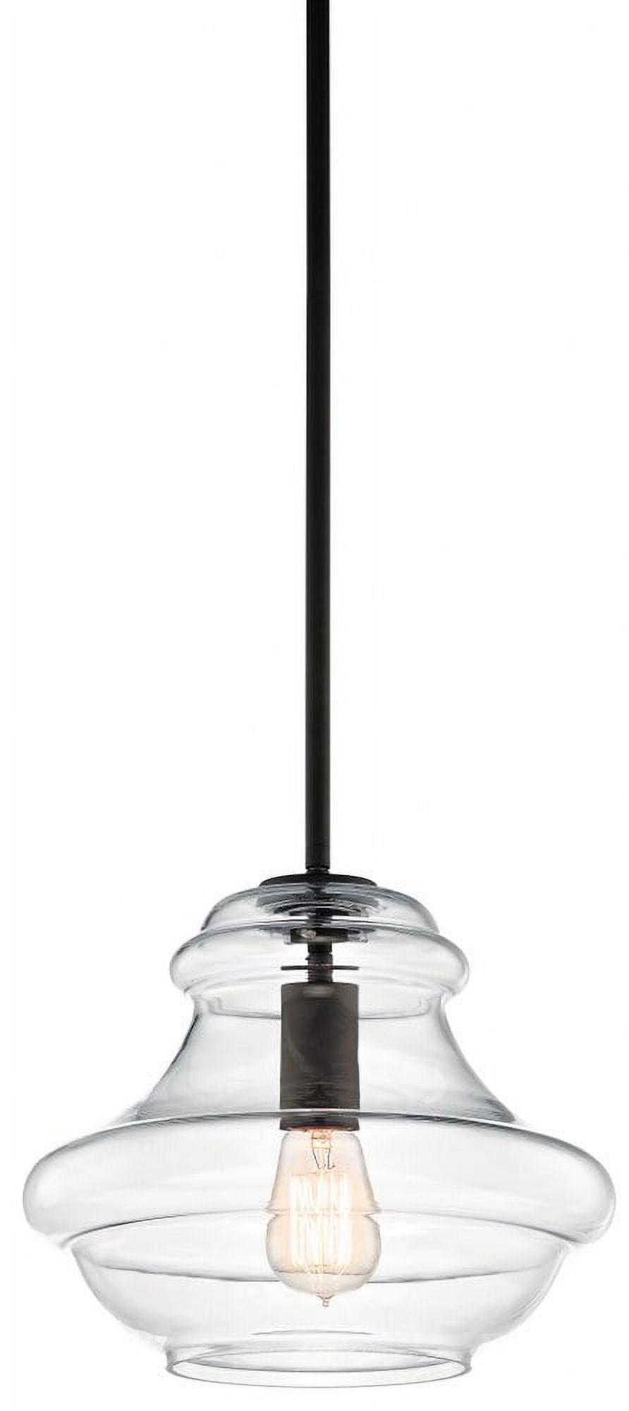 Everly 10.25" 1 Light Schoolhouse Pendant Clear Glass Chrome