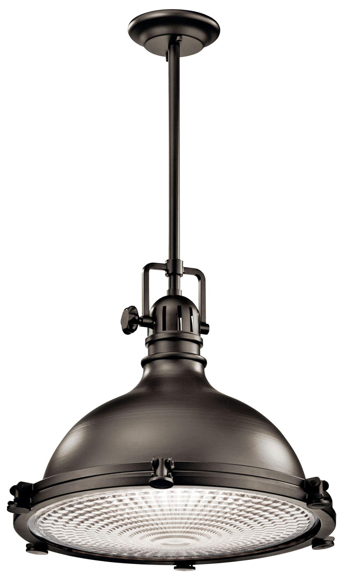 Vintage Mini Polished Nickel Pendant Light with Copper Dome Shade