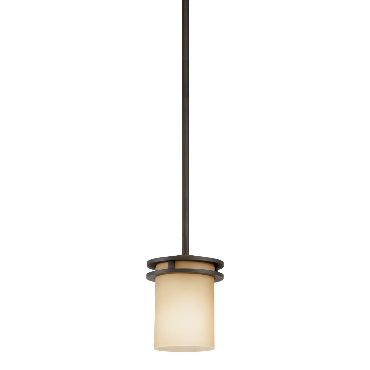 Hendrik 7.5" Olde Bronze Mini Pendant Light with Glass Shade