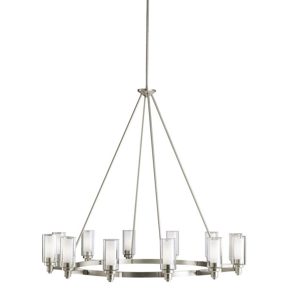 Twelve Light Chandelier With Soft Contemporary Inspirations 41 Inches Tall By 44.5 Inches Wide-Brushed Nickel Finish Kichler Lighting 2347Ni