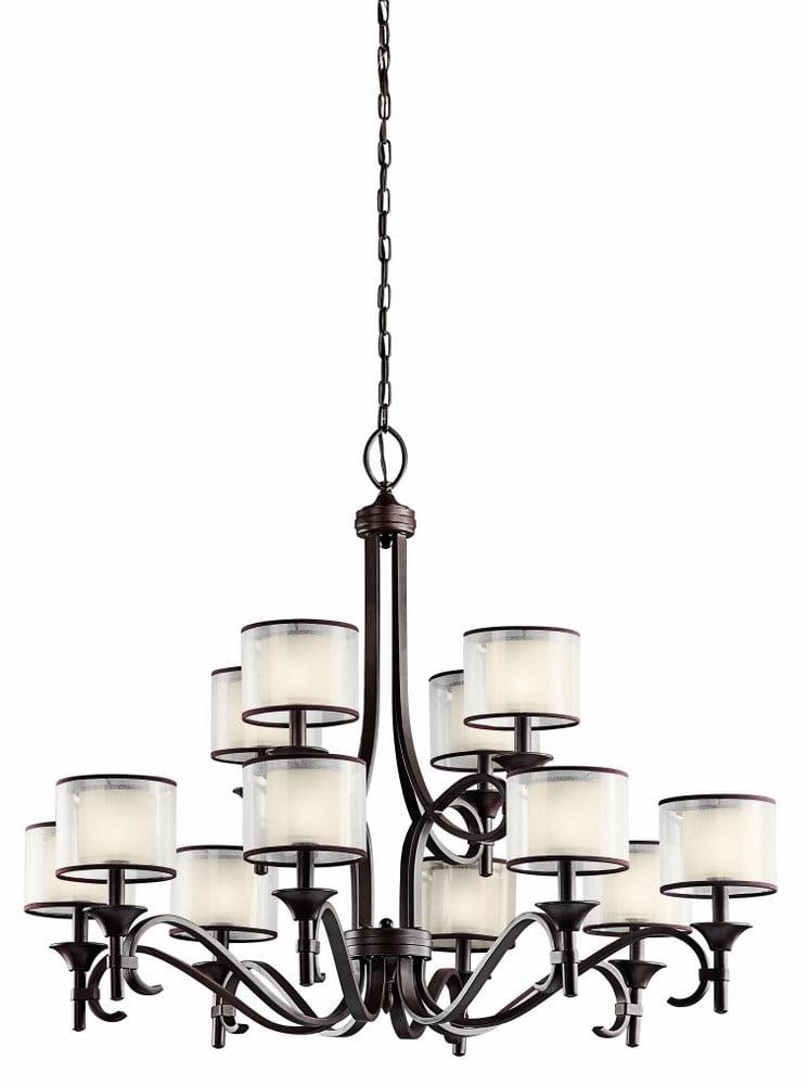 Transitional Twelve Light Chandelier-Mission Bronze Finish Bailey Street Home 147-Bel-553124