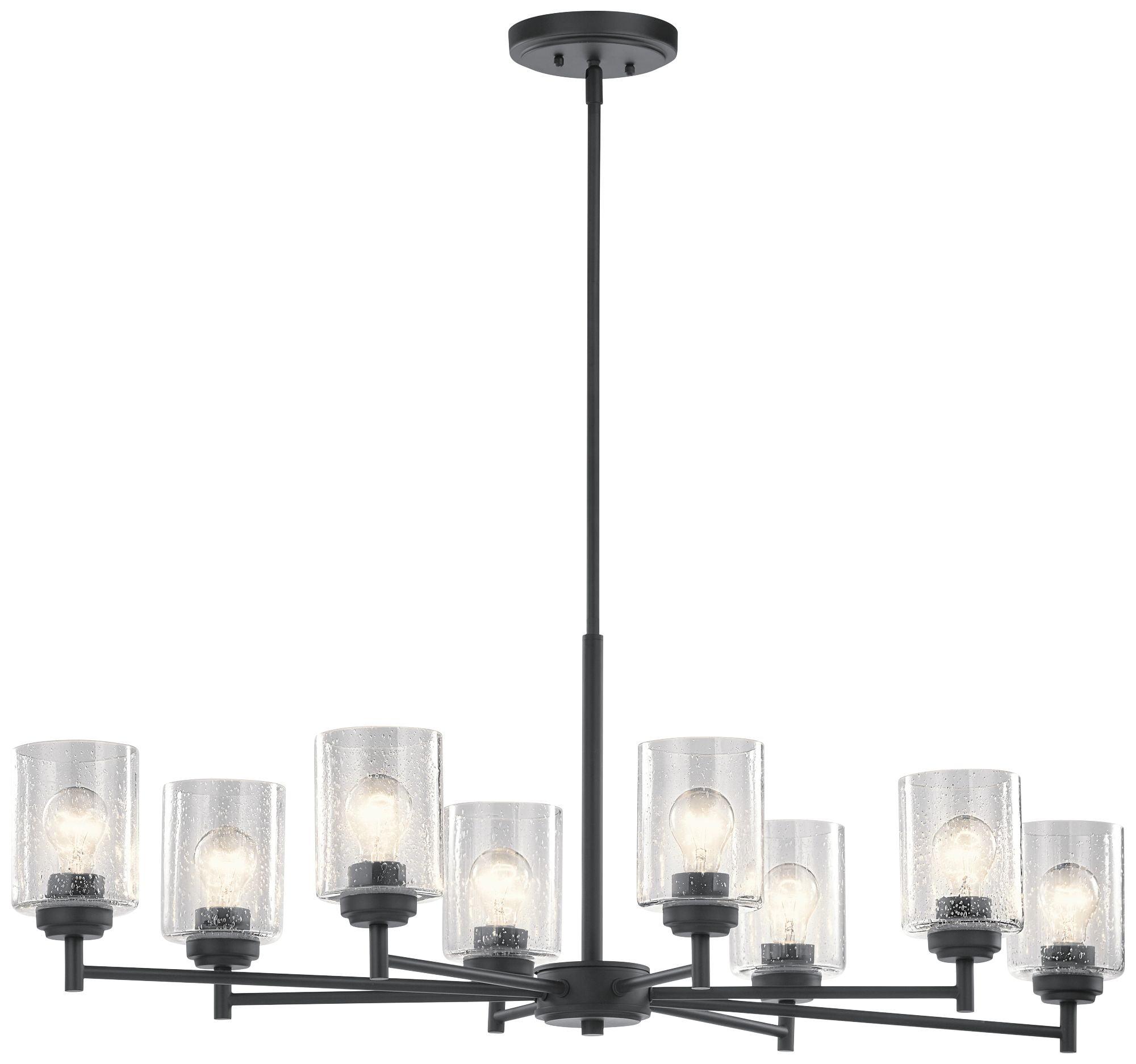 Winslow Black 44" Modern 8-Light Ceiling Chandelier