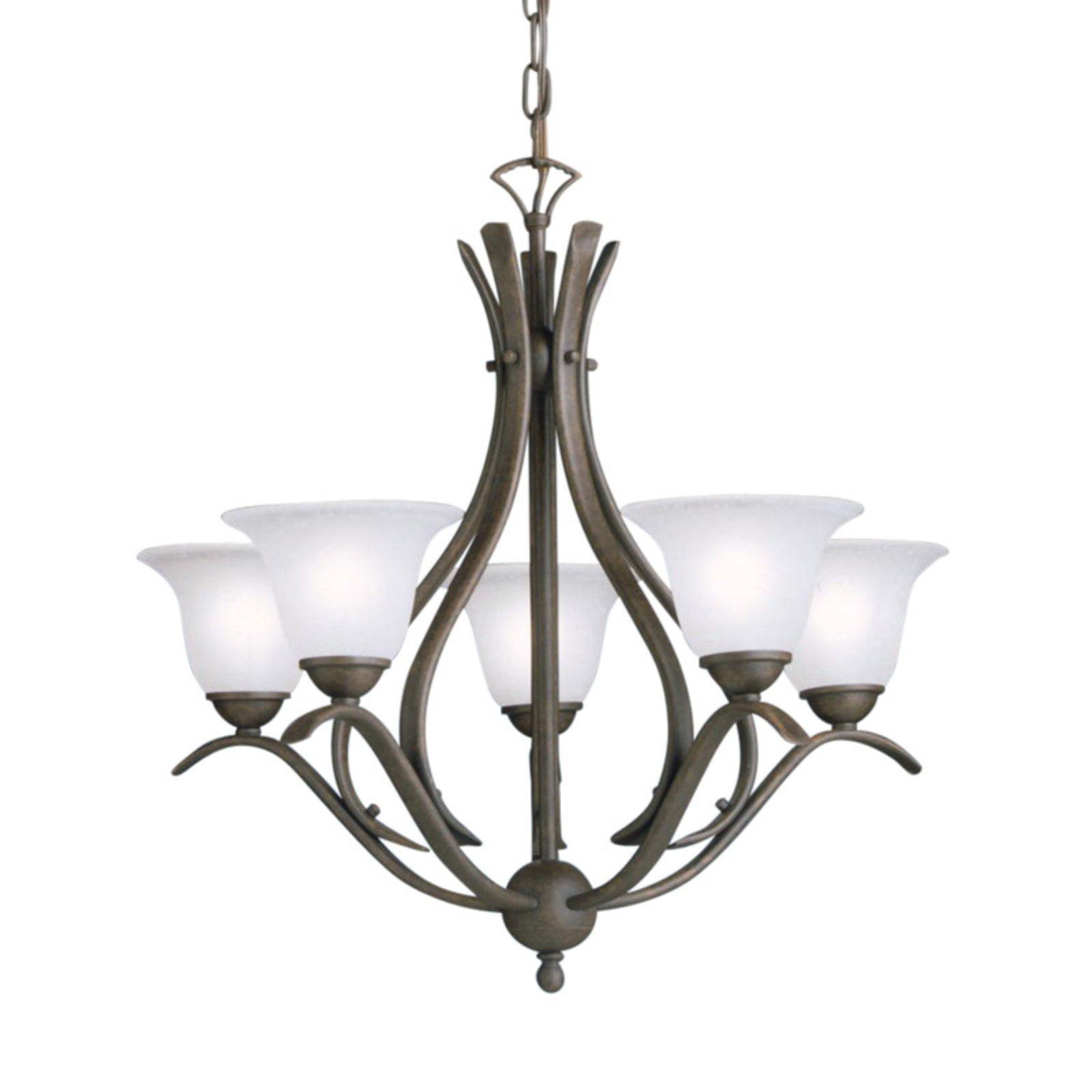 Elegant Dover 5-Light Traditional Chandelier in Distressed Bronze