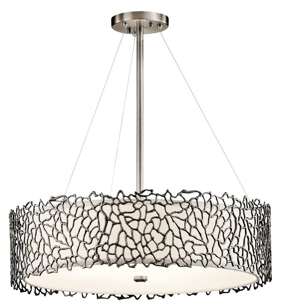 Silver Coral 4 Light Chandelier / Pendant Clasic Pewter