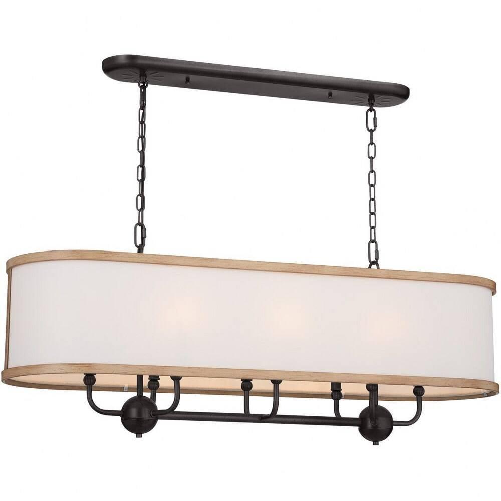 Heddle 42.5" 8 Light Linear Chandelier Anvil Iron