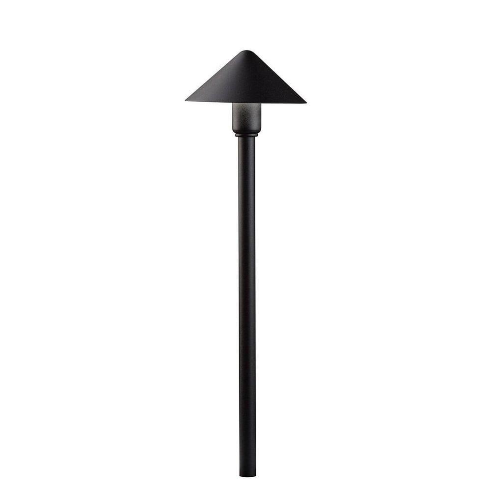 Sleek Textured Black LED Pathway Floor Light, Utilitarian 18.5"
