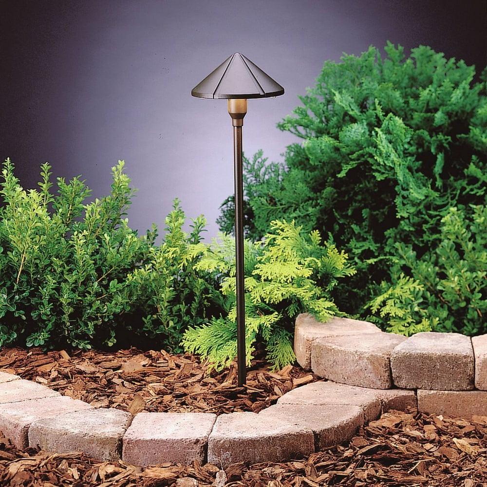 Textured Black Aluminum LED Pathway Light with Cone Shade