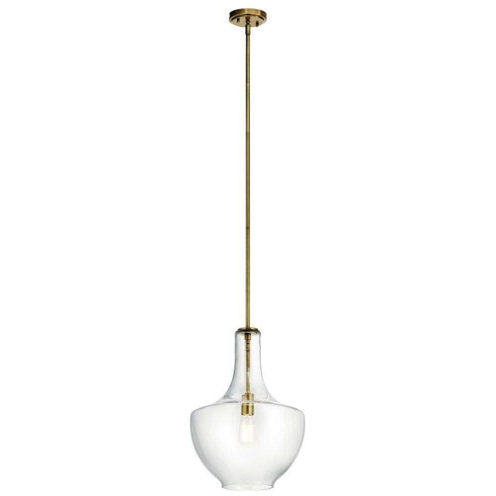 Everly 19.75" 1 Light Bell Pendant Clear Glass Chrome