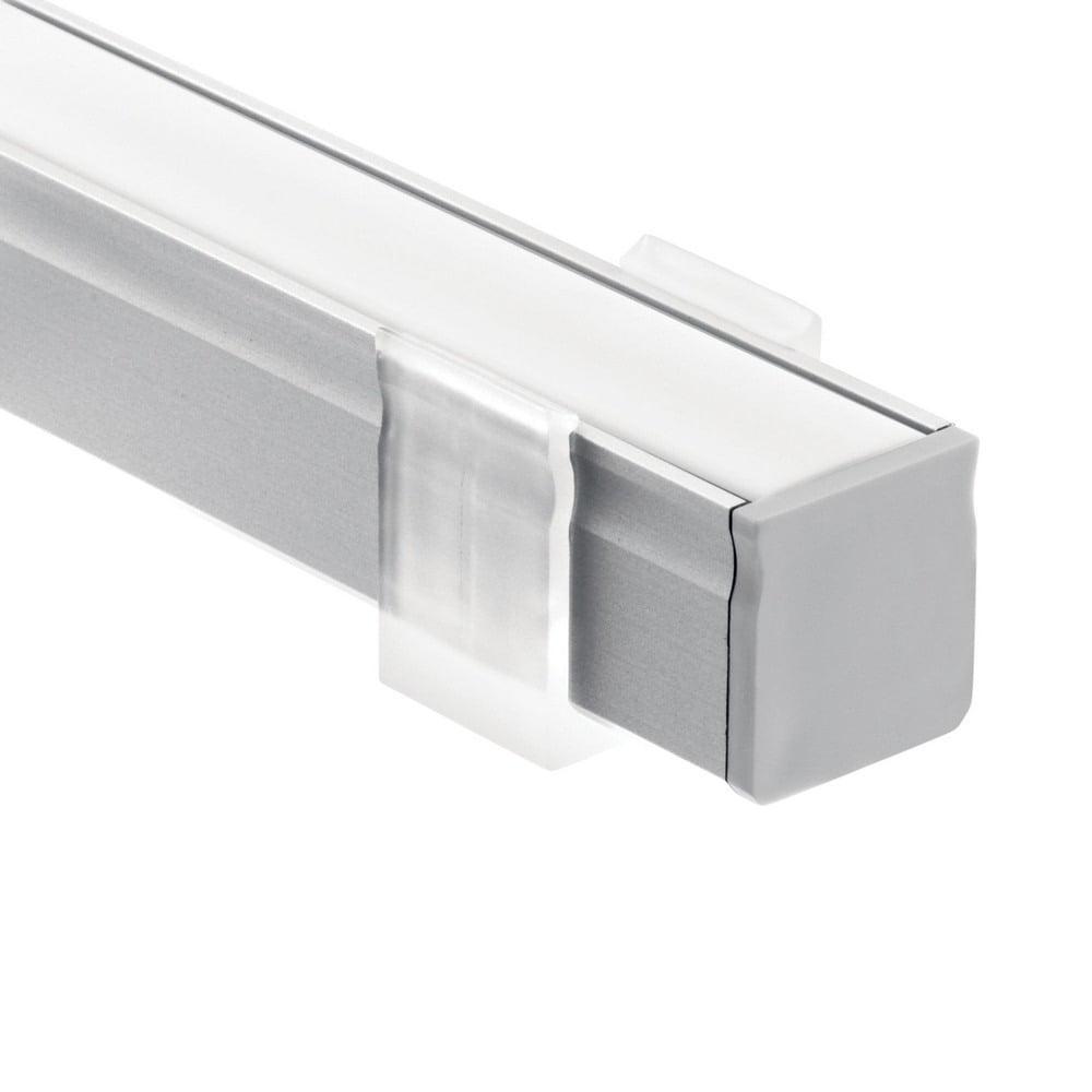 Silver Aluminum Tape Light Track with White Opaque Lens