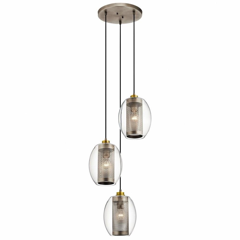 Kichler Lighting Asher 3 - Light Pendant in  Antique Pewter