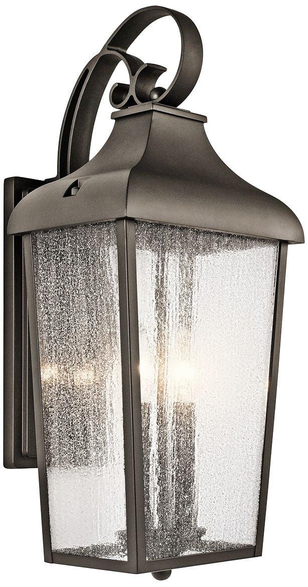 Forestdale Vintage Rain Collector Inspired Outdoor Wall Lantern in Distressed Bronze