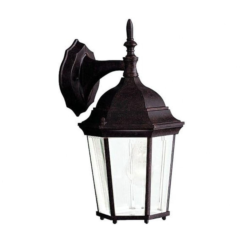 Madison 14.75" 1 Light Outdoor Wall Light with Clear Beveled Glass in Black