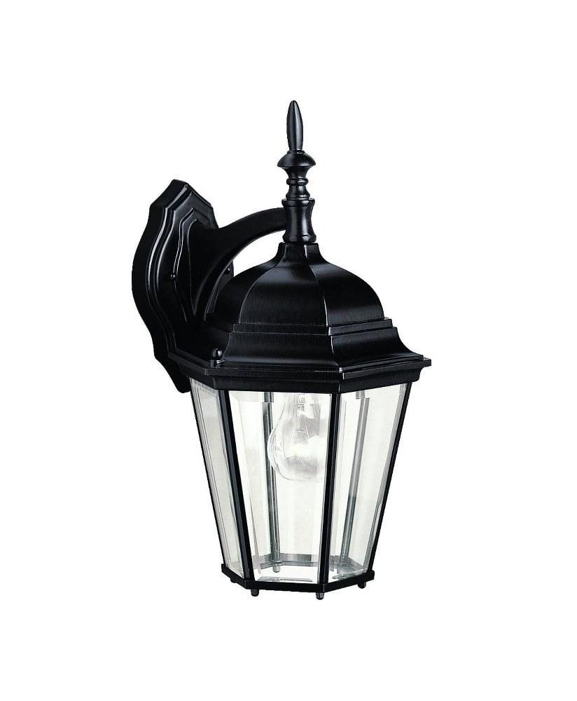 Madison 17" 1 Light Wall Light with Clear Beveled Glass in Black