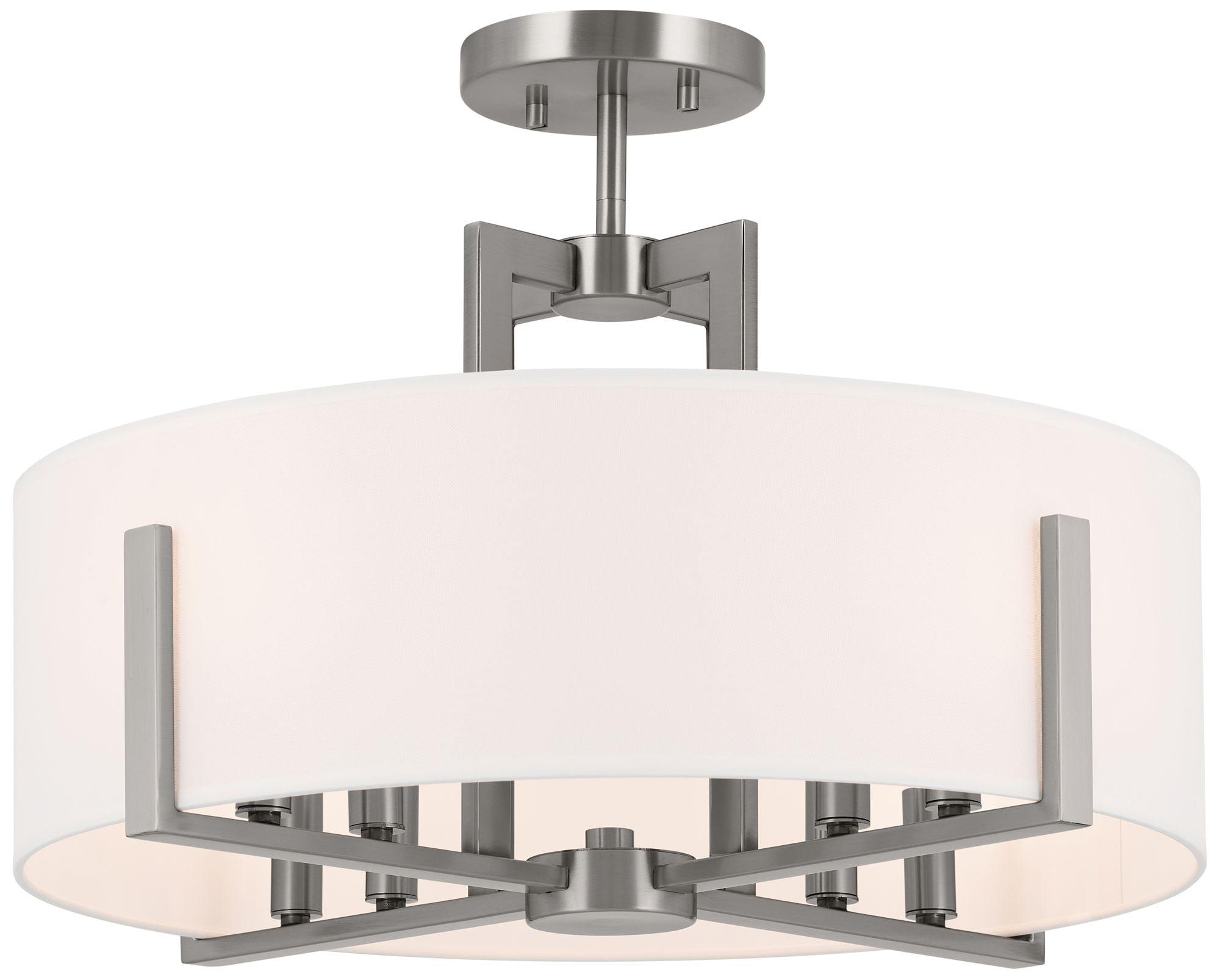 Classic Pewter 20" 8-Light Drum Semi-Flush Mount