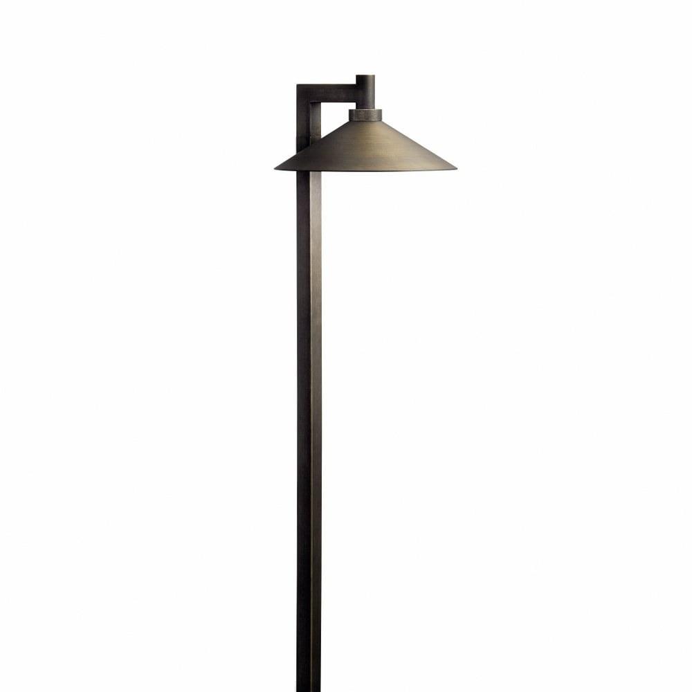 Transitional 26" Brass Pyramid LED Pathway Light in Antique Brass
