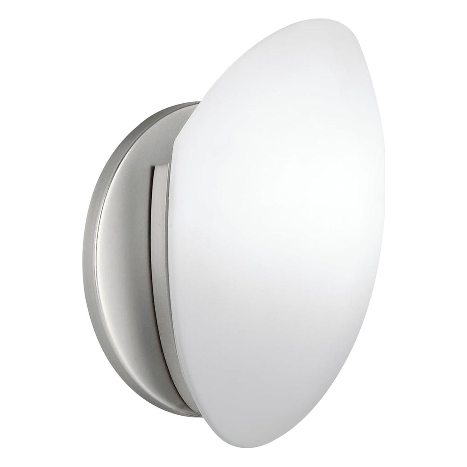 Modern Elegance 8" Brushed Nickel Wall Sconce with White Alabaster Glass