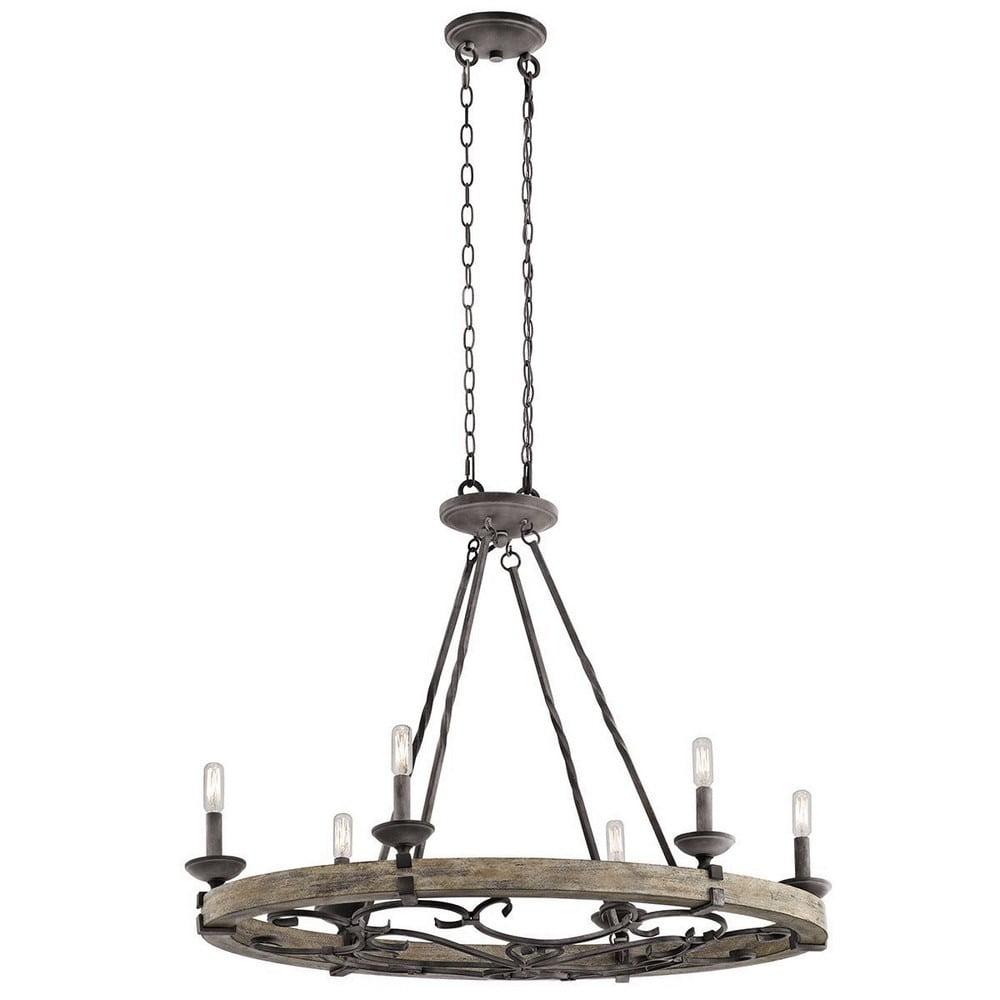 Taulbee 6 - Light Wagon Wheel Chandelier