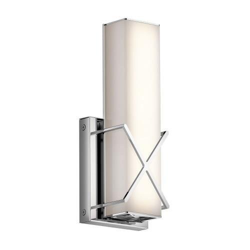 Chrome LED Wall Sconce with Satin Etched Shade