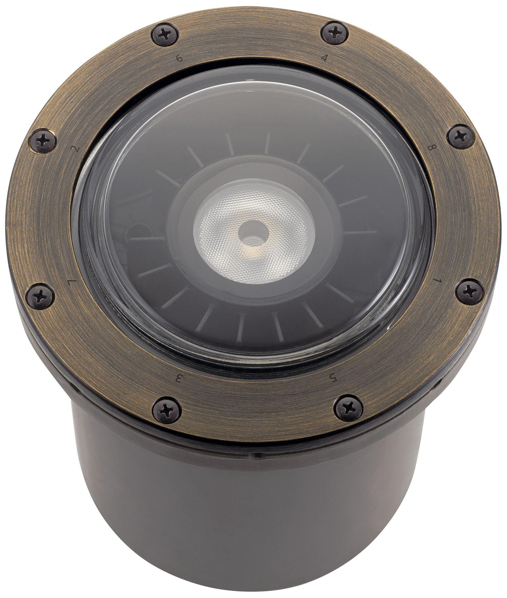 Modern Brass 6" LED In-Ground Security Light, Antique Finish