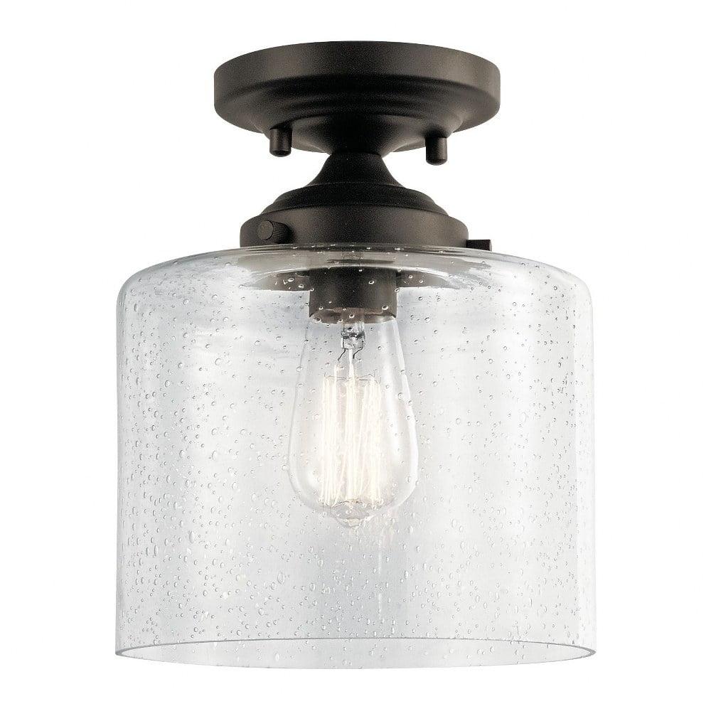 Winslow Olde Bronze Glass Semi Flush Mount Light