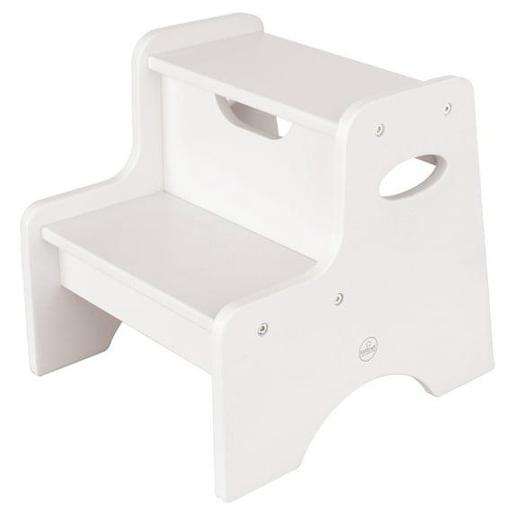 KidKraft Wooden Two-Step Children's Stool with Handles - White