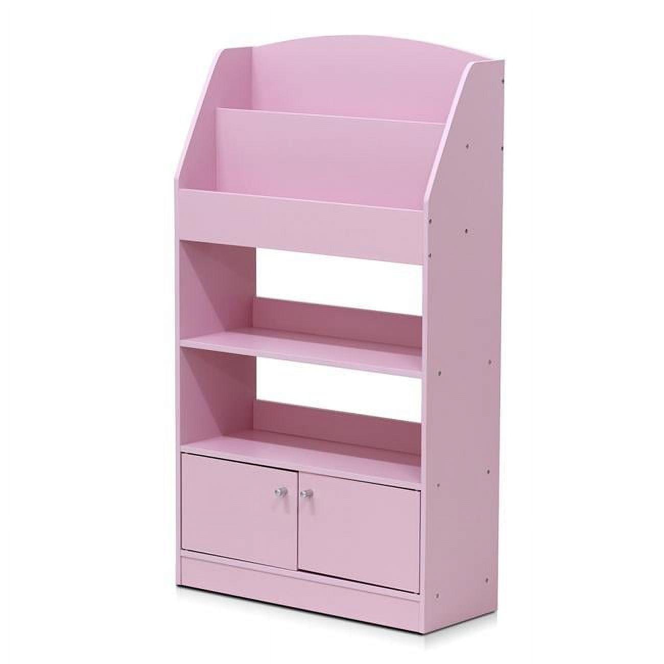 Kidkanac Magazine & Bookshelf with Toy Storage Cabinet, Pink