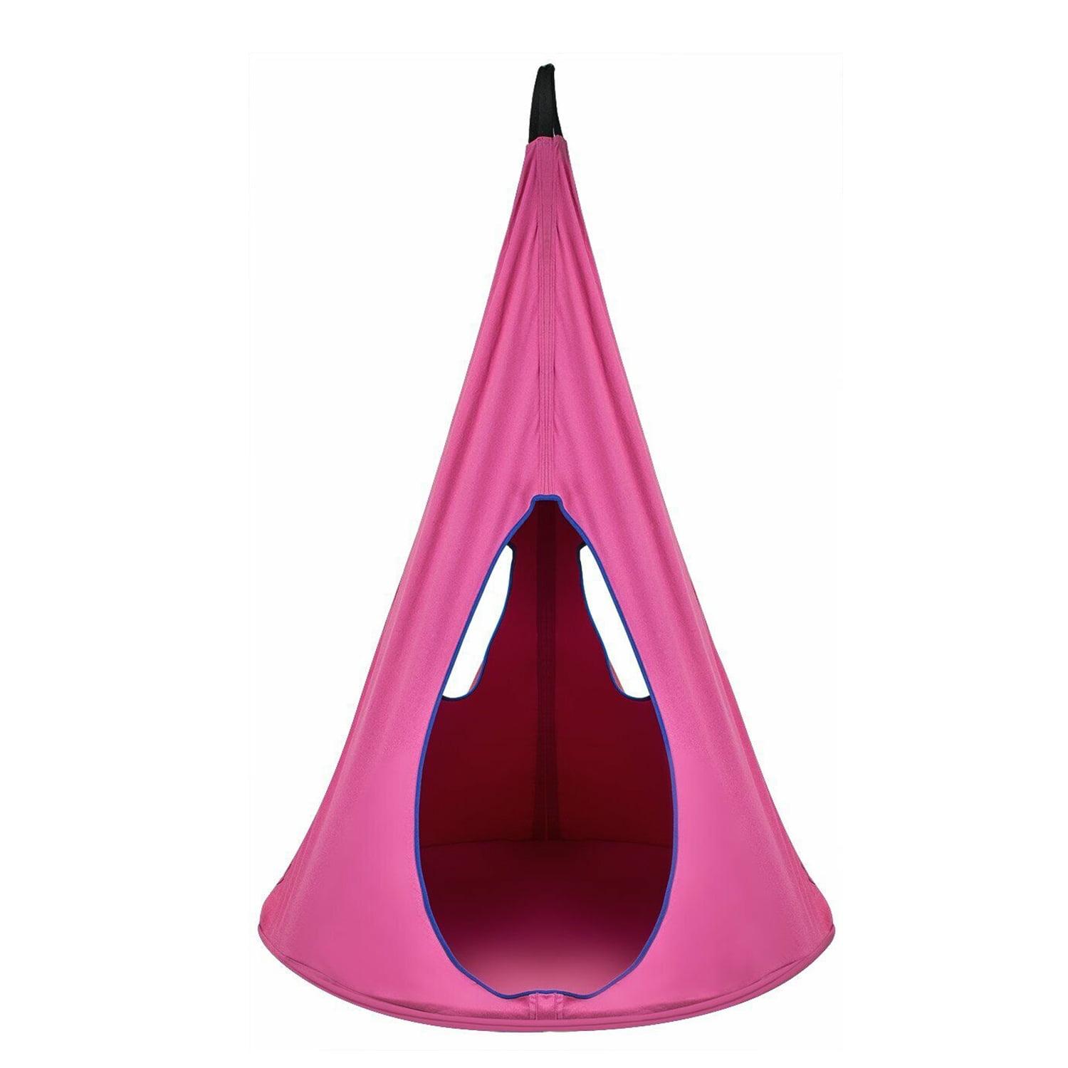 Sorbus Pink Kids Nest Swing - Tree Tent Sensory Swing for Kids Indoor Outdoor Use - 250lbs
