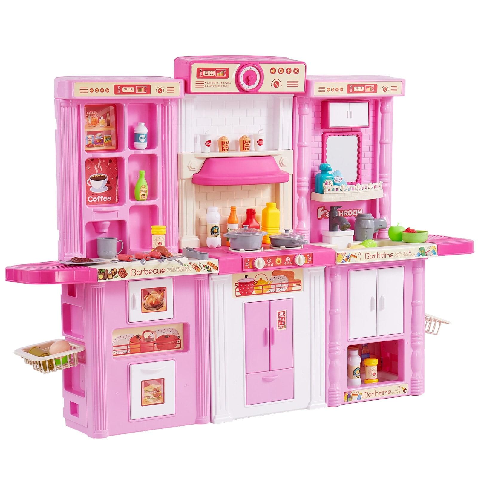 Zoomie Kids Kitchen Playset Kids Pretend Cooking Play Toy 74 Piece Accessories