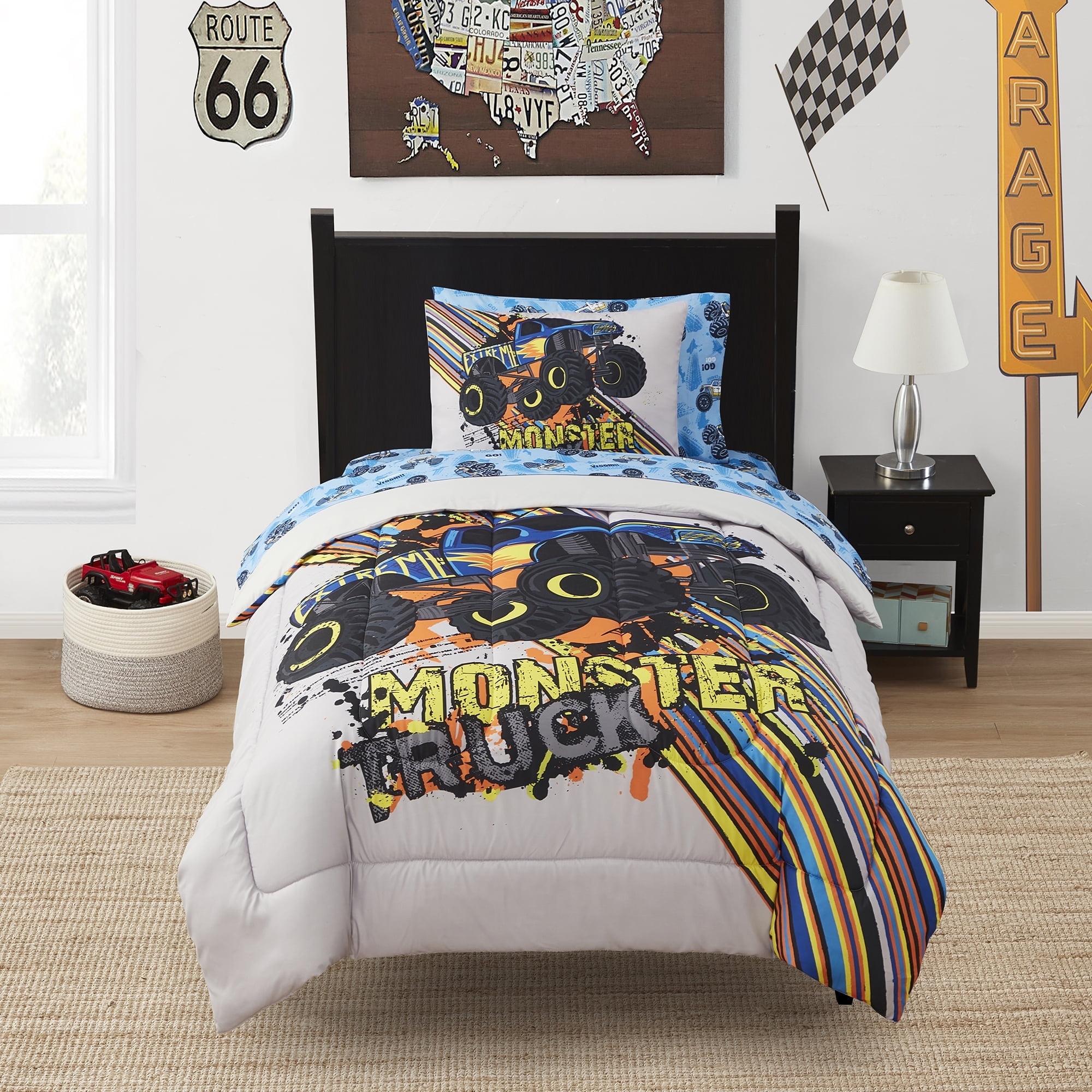 Sweet Home Collection Kids Monster Truck Printed Bed in a Bag Comforter & Sheet Set