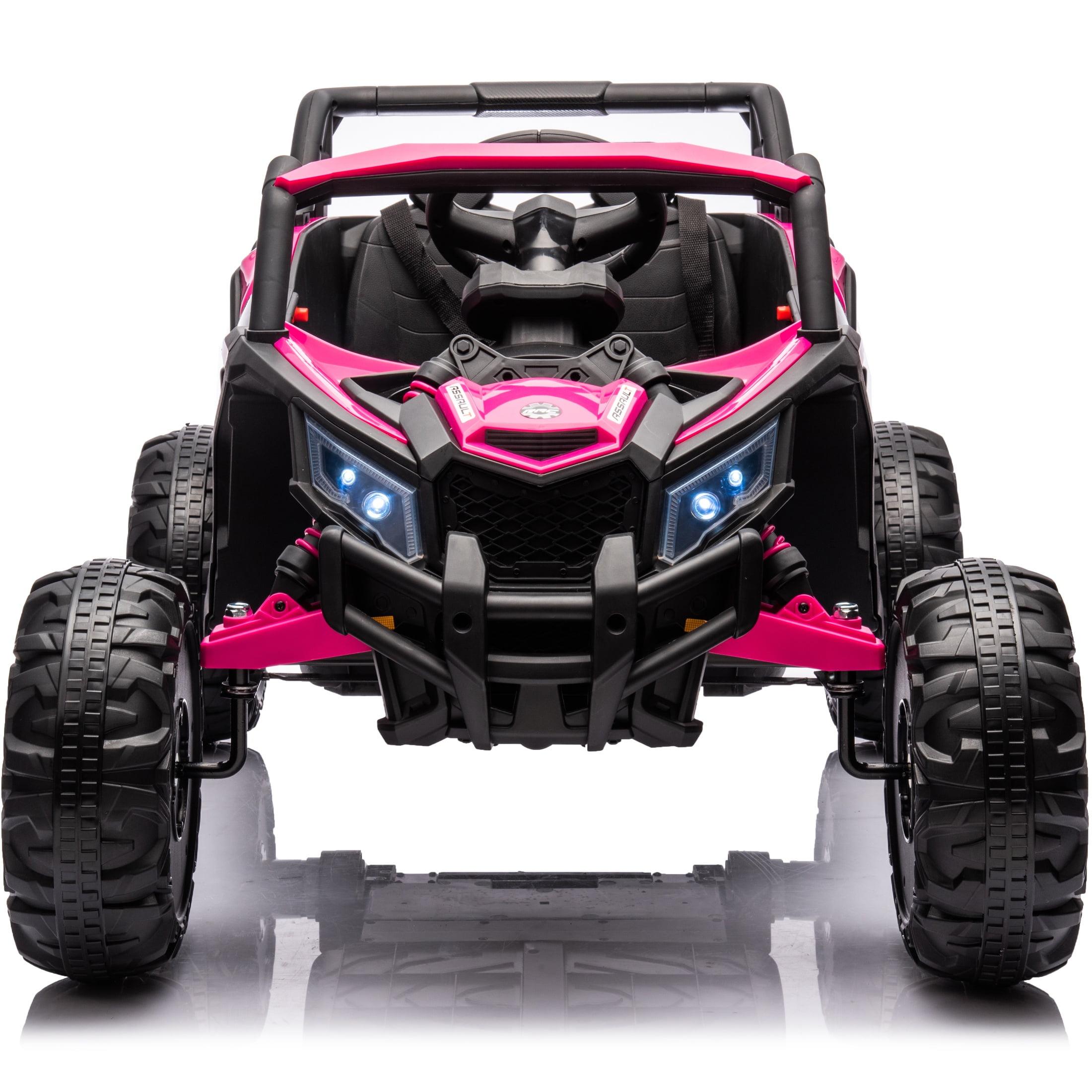 Pink 24V Kids Ride-On UTV with Bluetooth and LED Lights