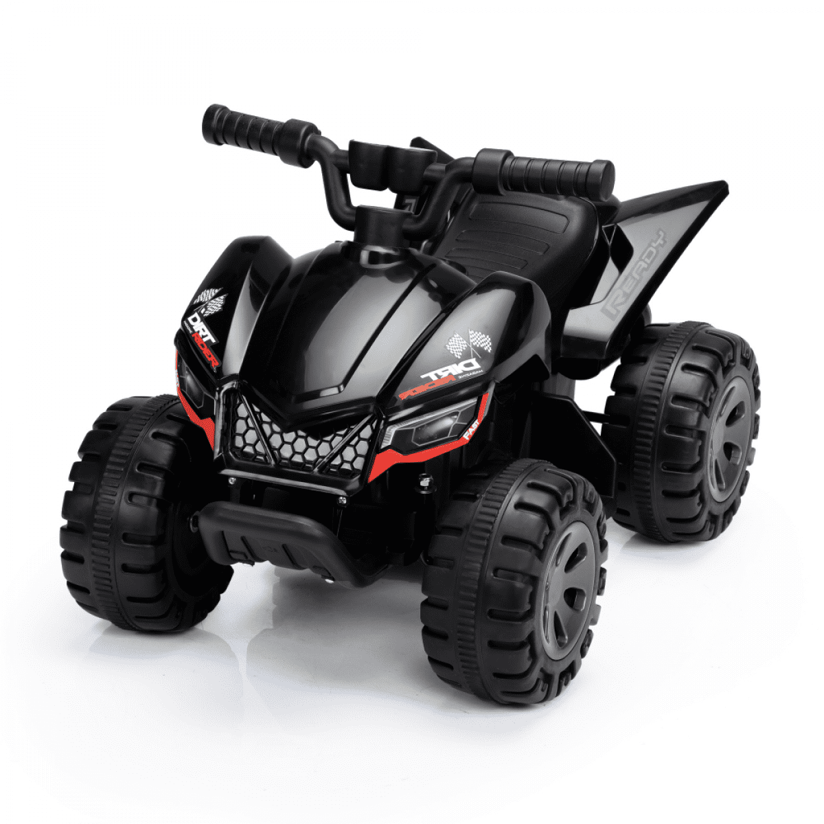 CIPACHO Kids Ride-on ATV, 6V Battery Powered Electric Quad Car with Music, LED Lights and Spray Device, 4 Wheeled Ride-on Toy for Boys Girls, Black