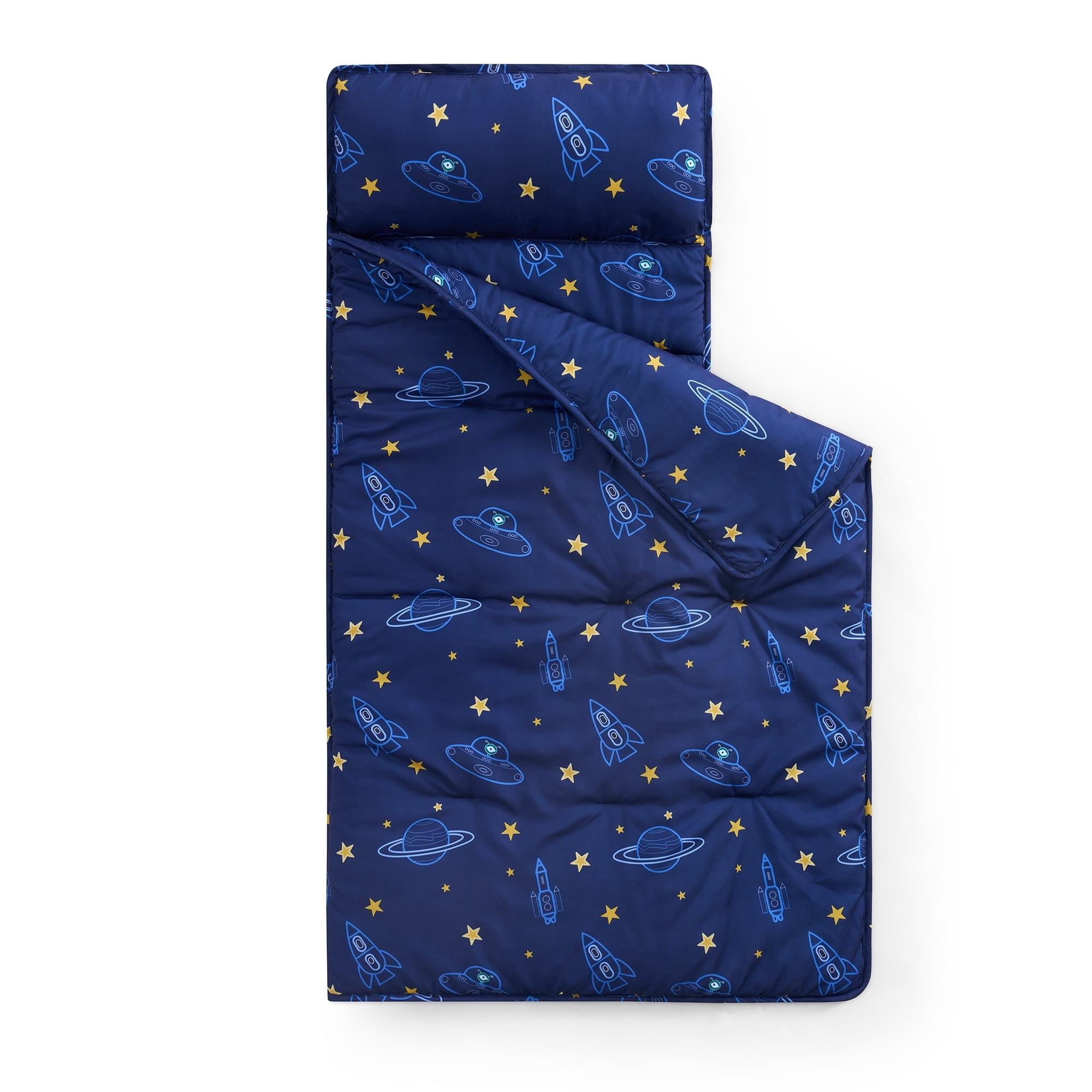 Nap Mat - Out of Space Design Sleeping Bag for Kids with Removable Pillow and Ultra Soft Blanket for Preschool, Daycare, and Sleepovers