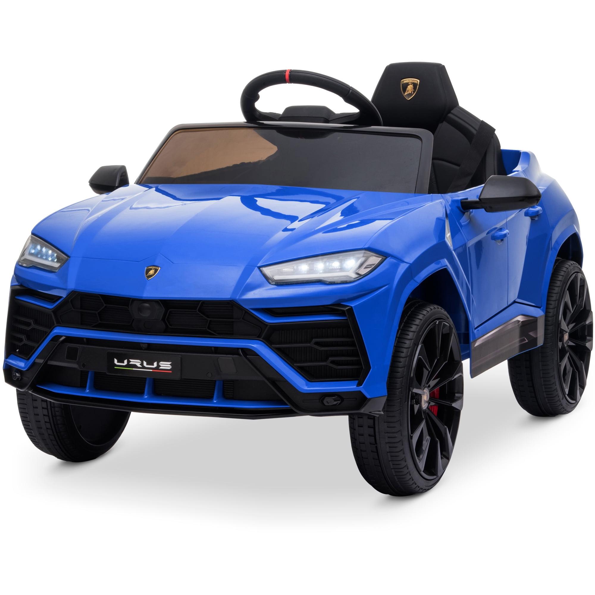 Kidzone 12V 7AH Kids Ride On Car Licensed Lamborghini Urus Electric Vehicle High/Low Speed With 2.4G Remote Control, Horn, Radio, USB Port, AUX, Spring Suspension, LED light, Blue