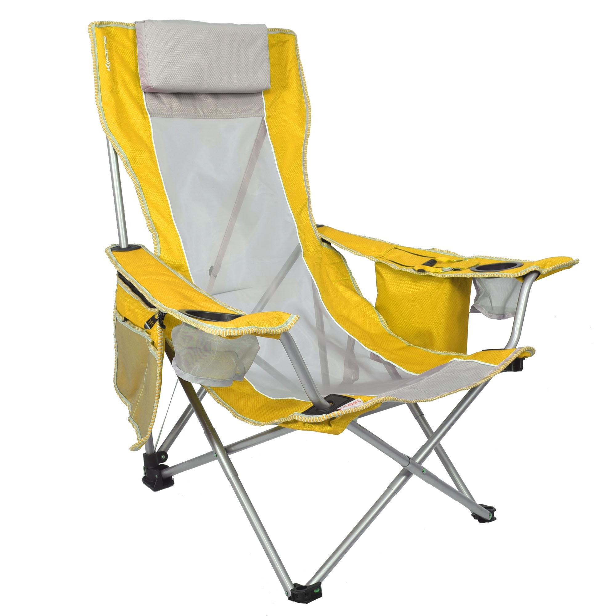 Haleakala Sunrise Yellow Foldable Beach Sling Chair with Cushions